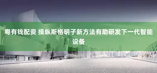 粤有钱配资 操纵斯格明子新方法有助研发下一代智能设备